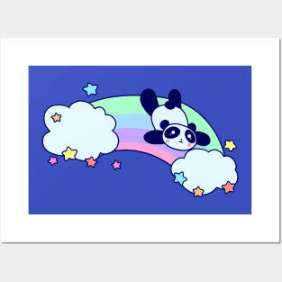 Rainbow Cloud Panda Posters and Art